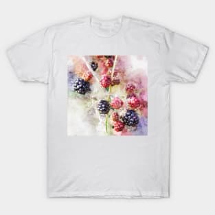 Blackberries - Summer's Blood - Watercolor T-Shirt